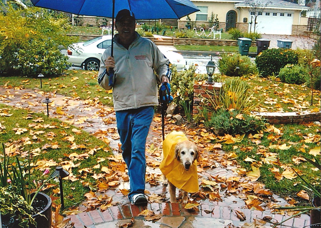 Jim and Molly Walking in the Rain, Glendale, California, 2009